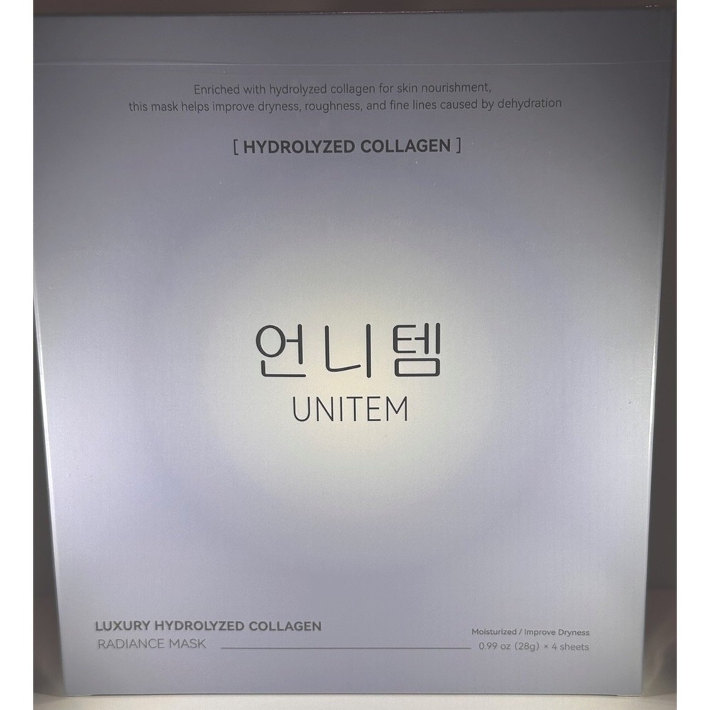 UNITEM Korean Skin Care Luxury Enriched with Hydrolyzed Collagen Mask 4 PCS